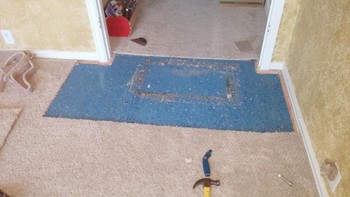 Before Carpet Repair in Stone Oak, TX